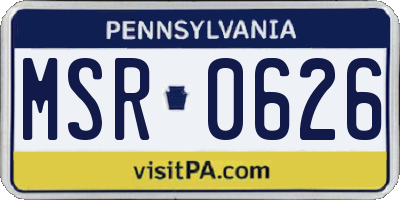 PA license plate MSR0626