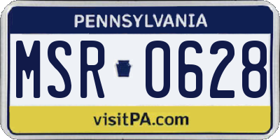 PA license plate MSR0628