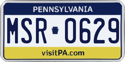 PA license plate MSR0629