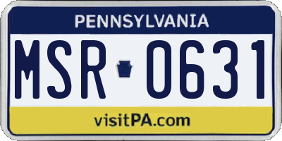 PA license plate MSR0631