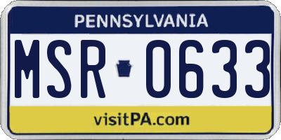 PA license plate MSR0633