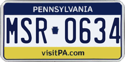 PA license plate MSR0634