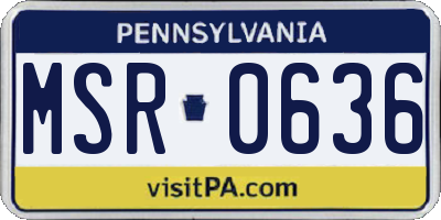 PA license plate MSR0636