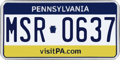 PA license plate MSR0637