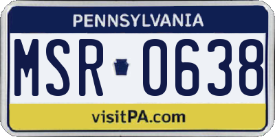 PA license plate MSR0638