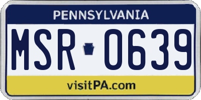 PA license plate MSR0639