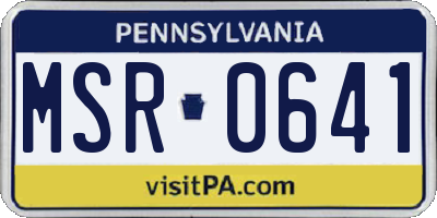 PA license plate MSR0641