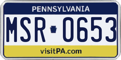 PA license plate MSR0653