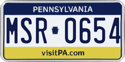 PA license plate MSR0654
