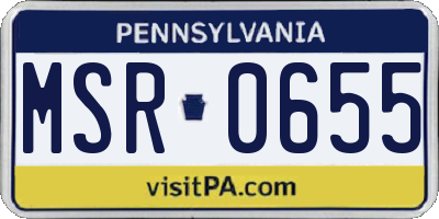 PA license plate MSR0655