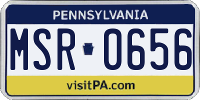 PA license plate MSR0656