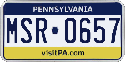 PA license plate MSR0657