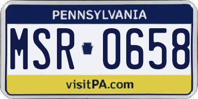 PA license plate MSR0658