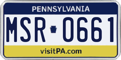 PA license plate MSR0661