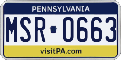 PA license plate MSR0663