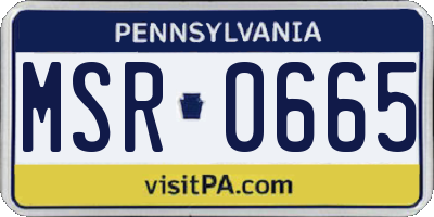 PA license plate MSR0665