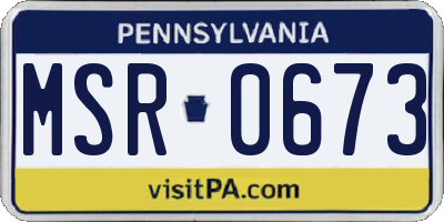 PA license plate MSR0673