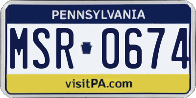 PA license plate MSR0674