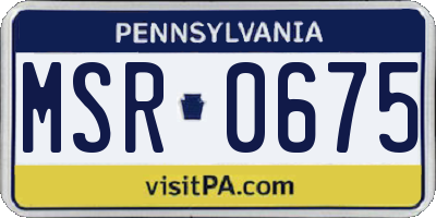 PA license plate MSR0675