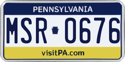 PA license plate MSR0676