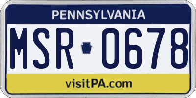 PA license plate MSR0678