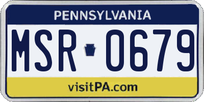 PA license plate MSR0679