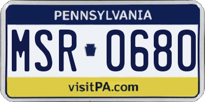 PA license plate MSR0680