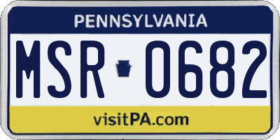 PA license plate MSR0682