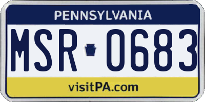 PA license plate MSR0683