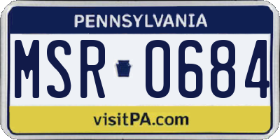 PA license plate MSR0684