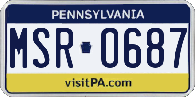 PA license plate MSR0687
