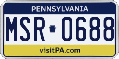 PA license plate MSR0688