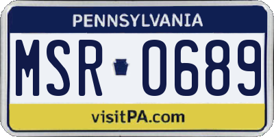 PA license plate MSR0689