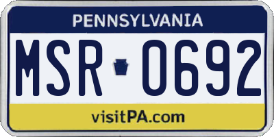 PA license plate MSR0692