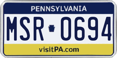 PA license plate MSR0694
