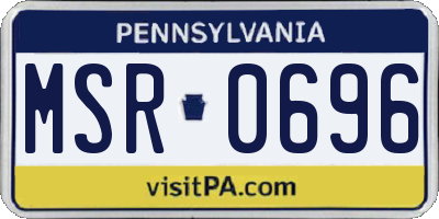 PA license plate MSR0696