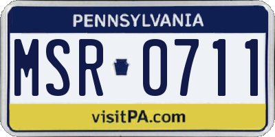 PA license plate MSR0711