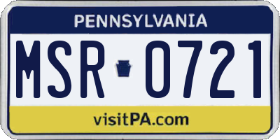 PA license plate MSR0721