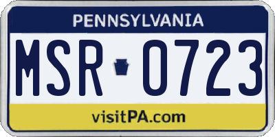 PA license plate MSR0723