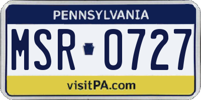 PA license plate MSR0727