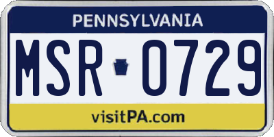PA license plate MSR0729