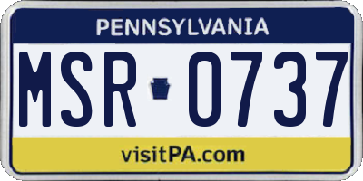 PA license plate MSR0737
