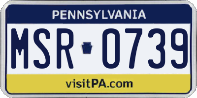 PA license plate MSR0739