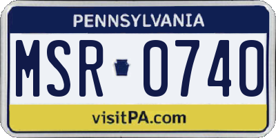 PA license plate MSR0740