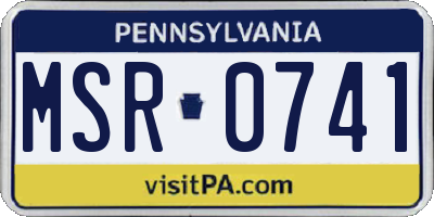 PA license plate MSR0741