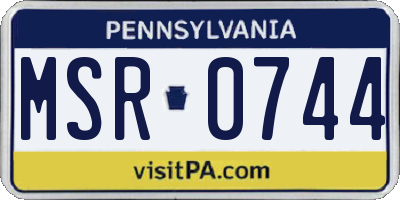 PA license plate MSR0744