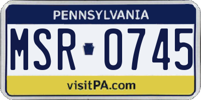PA license plate MSR0745