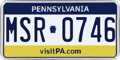PA license plate MSR0746