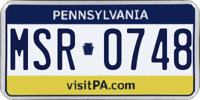 PA license plate MSR0748