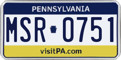 PA license plate MSR0751